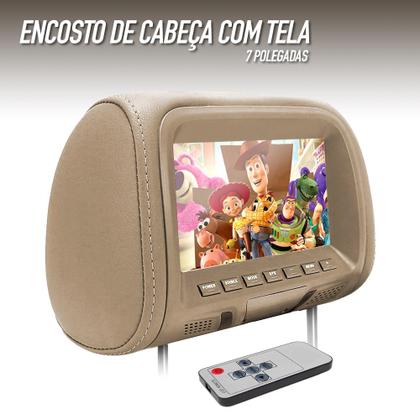 Imagem de Encosto Com Tela Lcd Unidade Bege Peugeot 208 Dependente Espelhamento Multimídia