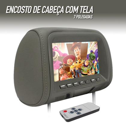Imagem de Encosto Com Tela Lcd Unidade Cinza Fiat Linea 2013 2014 2015 2016 7 Polegadas Dependente Espelhamento Multimídia
