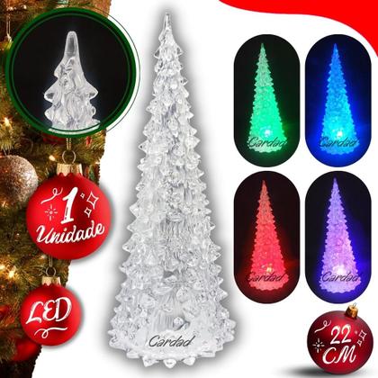 Imagem de Enfeite De Mesa Natalino Mini Arvore De Natal Acrílico Led