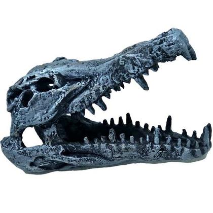 Imagem de Enfeite decoração em resina cabeça crânio jacaré crocodilo