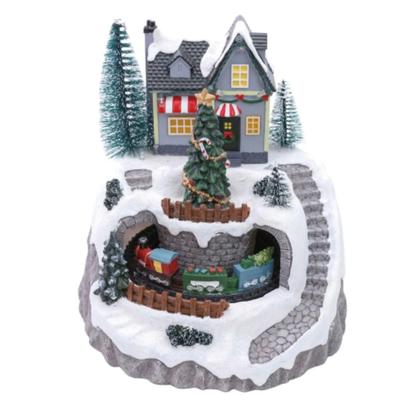 Imagem de Enfeite Vila Natal Cenário C/ Movimento Luzes Papai Noel Luz