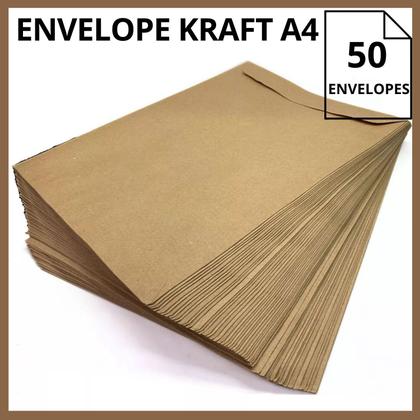 Imagem de Envelope kraft para escritorio documento folha a4 50 unidades