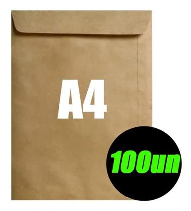 Imagem de Envelope Pardo A4 Kraft Natural 24x34cm 100 Unidades 90gr - Foroni