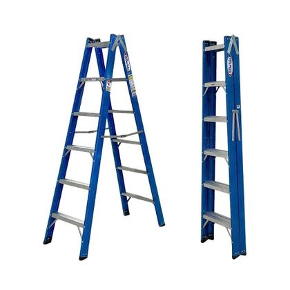 Imagem de Escada Tesoura Dupla Fibra Premium 6 Degraus 1,8Mts TAFDP6 W BERTOLO