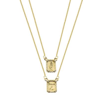 Imagem de Escapulário deus é fiel folheado á ouro 18k