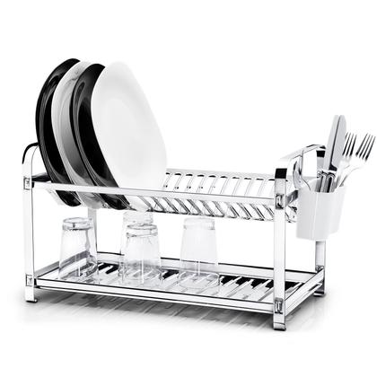 Imagem de Escorredor Inox 16 Pratos Montado - Porta Talher Plastico PP