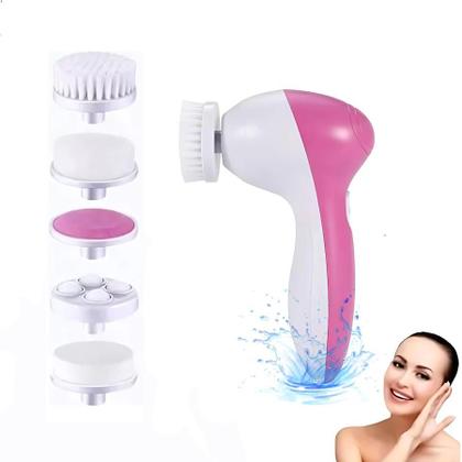 Imagem de Escova Elétrica Facial 5 em 1 com Funções de Massagem e Relaxamento