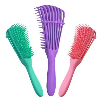 Imagem de Escova Pente Polvo Para Cabelo Cacheado Crespo Desembaraça