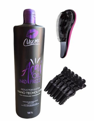 Imagem de ESCOVA PROGRESSIVA AÇAI OIL NO FRIZZ 2X1L E BTOX NANO AÇAI 1KG USE ME (escolha o seu)