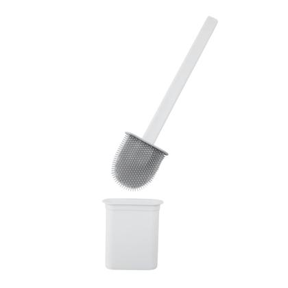 Imagem de Escova Sanitária Silicone Para Limpar Vaso Privada Com Suporte 