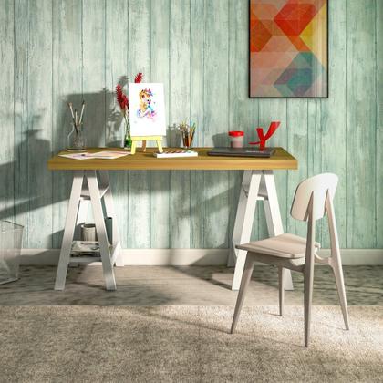 Imagem de Escrivaninha Art II Mesa estilo Cavalete com Prateleiras