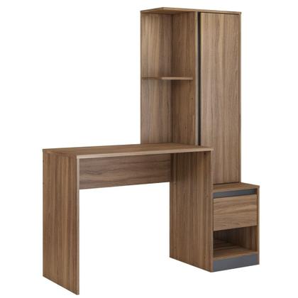 Imagem de Escrivaninha Com Armário 1 Porta 1 Gaveta Office Morada D02 Amendola/Grafito - Mpozenato