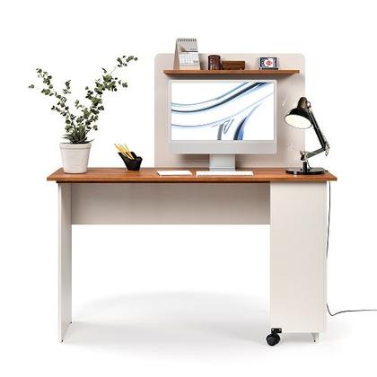 Imagem de Escrivaninha em L Off White/Freijó  EJ Móveis