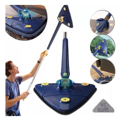 Imagem de Esfregão Triangulo Mop 2 Refil Limpeza Ajustável Giratória