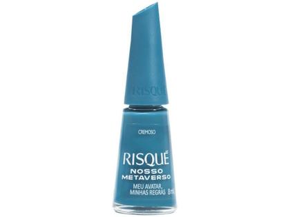 Imagem de Esmalte Risqué Nosso Metaverso Meu Avatar Minhas - Regras Azul Cremoso Hipoalergênico 8ml