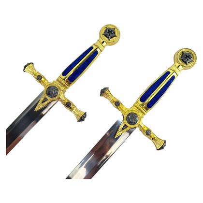 Imagem de Espada Dupla Maçônica Suporte De Parede Em X ul