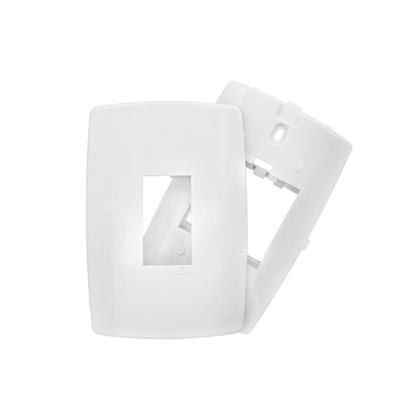 Imagem de Espelho Placa 4x2 Com Saída Vertical Para 1 Módulo Incluso Suporte Para Fixação Linha Slim Ilumi (Ref.: 82060)