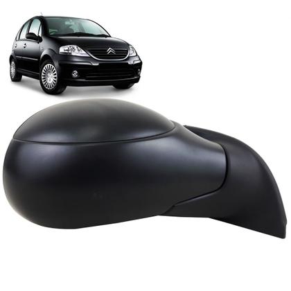 Imagem de Espelho Retrovisor Externo Preto Texturizado Controle Manual Citroen C3 2003 até 2012
