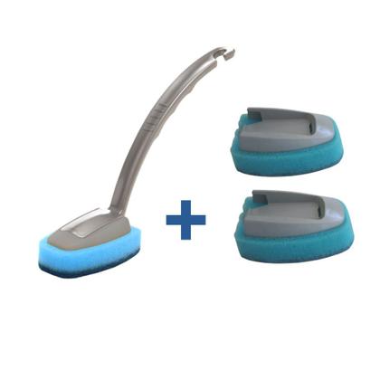 Imagem de Esponja anti risco Bucha Multiuso com Cabo 2 dois Refil Lava Louça anti- risco