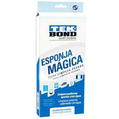 Imagem de Esponja Mágica Limpeza Pesada Tekbond 3 Unidades