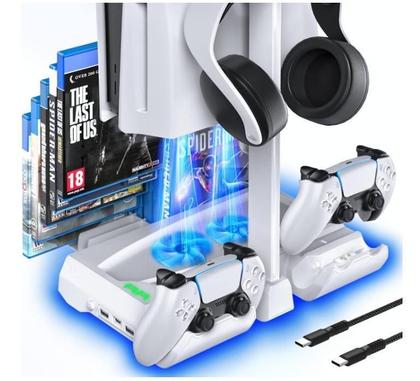 Imagem de Estação Resfriamento Vertical Ps5 C/ Carregadores Alta Veloc