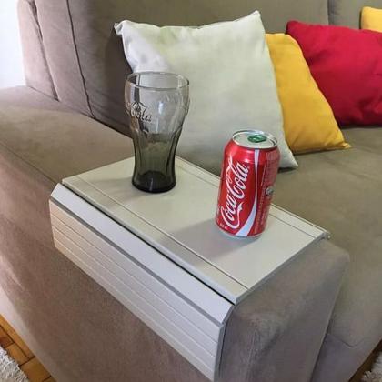 Imagem de Esteira Bandeja Suporte Reta Flexivel P/ Braço Sofá Nude