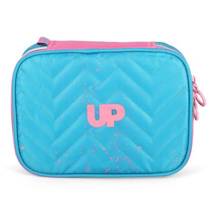 Imagem de Estojo Box Escolar Infantil Azul Claro Com Rosa Up4you