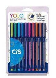 Imagem de Estojo Caneta Esferográfica Cis Yolo C/10 Cores Sortidas 52.8221