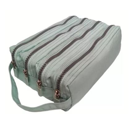 Imagem de Estojo Escolar Nylon Liso Grande Com Divisórias Quadruplo