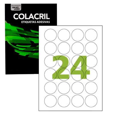 Imagem de Etiqueta adesiva inkjet e laser tamanho a4 8092 42,33 cc193 100 folhas - colacril 