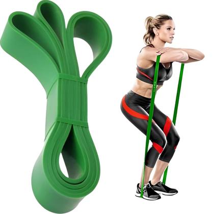 Imagem de Exercitador Elástico 2 Metros Super Band Verde Para Exercícios e Academia Musculação - Marblue