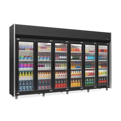 Imagem de Expositor 6 Portas Preto GEAS6P 4 Prateleiras 220v Gelopar
