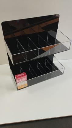Imagem de Expositor de Cigarros em Acrílico Preto e Cristal 3mm - 50 Maços de Cigarros