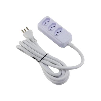 Imagem de Extensao 3 Tomadas Tripolar 20A 3m Branco Force Line