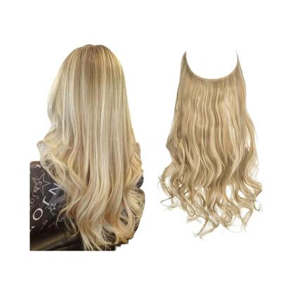 Imagem de Extensão De Cabelo Natural Com Clipe, Onda Longa Sintética, Em Tons De Preto, Loiro E Rosa, Com Fio