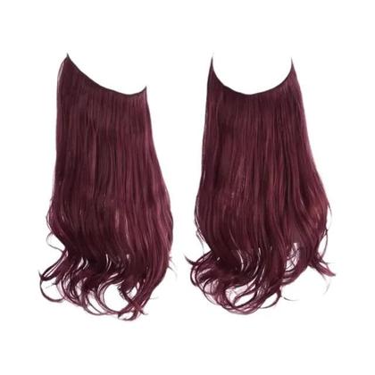 Imagem de Extensão De Cabelo Natural Com Clipe, Onda Longa Sintética, Em Tons De Preto, Loiro E Rosa, Com Fio