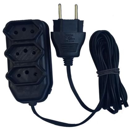 Imagem de Extensão elétrica 10 metros preto 3 tomadas Fio Elétrico
