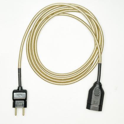 Imagem de Extensão Elétrica 2 Metros Pp 2x0,75mm2 Dourado/Rose Revestido Tecido