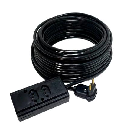 Imagem de Extensão Elétrica 20A Reforçada 15M Pp 2X2,5Mm 2 Tomadas 90º