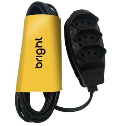 Imagem de Extensão Elétrica 3 Metros 3 Pinos 2P+T Bivolt Preta Bright
