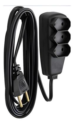 Imagem de Extensão Elétrica Annlux 3 Tomadas 10ampares 2 Metro Preto