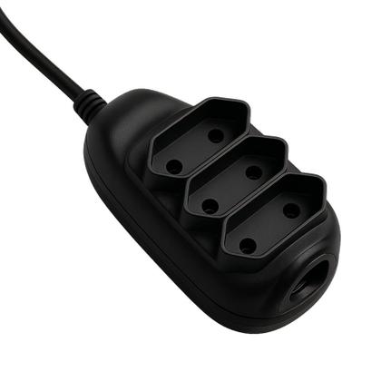 Imagem de Extensão Elgin Multipla com 3 tomadas - 5 Metros - 10A - Padrão 2 pinos - Preto - 46REX203005M