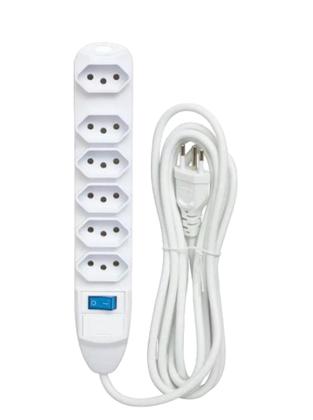 Imagem de Extensão In-tech 5 Metros 6 Tomadas Filtro De Linha Bivolt