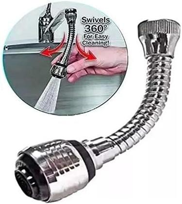 Imagem de Extensor Bico Arejador Cromado Prolongador Torneira Chuveirinho Flexível Gira 360 Graus para Pias Perfeito para Cozinhas, Banheiros e Lavanderias