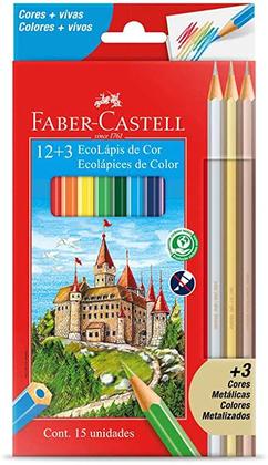 Imagem de Faber Castell Lápis De Cor Ecolápis 12 Cores + 3 Metálicas