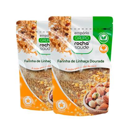 Imagem de Farinha de Linhaça Importada Dourada Kit 2 Qualidade Superior Premium 100g