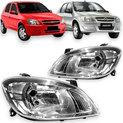 Imagem de Farol chevrolet celta prisma 2007 a 2015 cromado direito