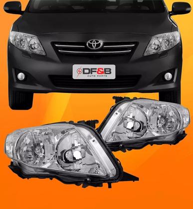 Imagem de Farol Corolla 2008 2009 2010 2011 Máscara Cromada Duplo