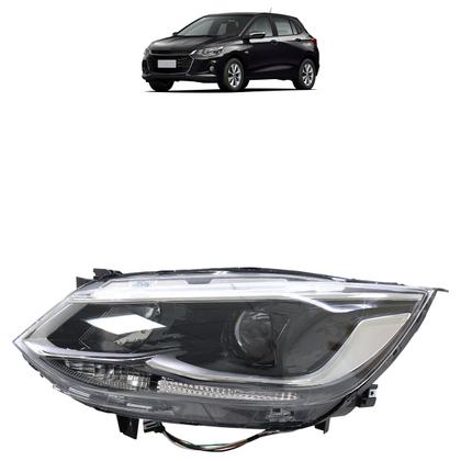Imagem de Farol Dianteiro Onix 2020 A 2024 Máscara Cromada Led