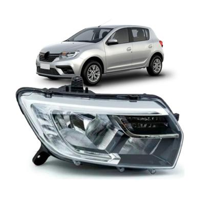 Imagem de Farol manual logan sandero 2020 a 2022 com led
